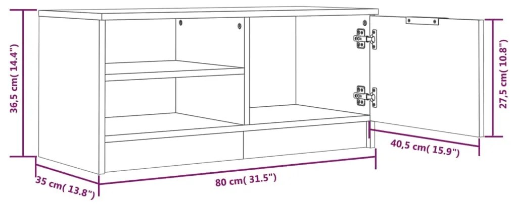 ΈΠΙΠΛΑ ΤΗΛΕΟΡΑΣΗΣ 2 ΤΕΜ. ΓΚΡΙ ΣΚΥΡ. 80X35X36,5 ΕΚ. ΕΠΕΞ. ΞΥΛΟ 811475