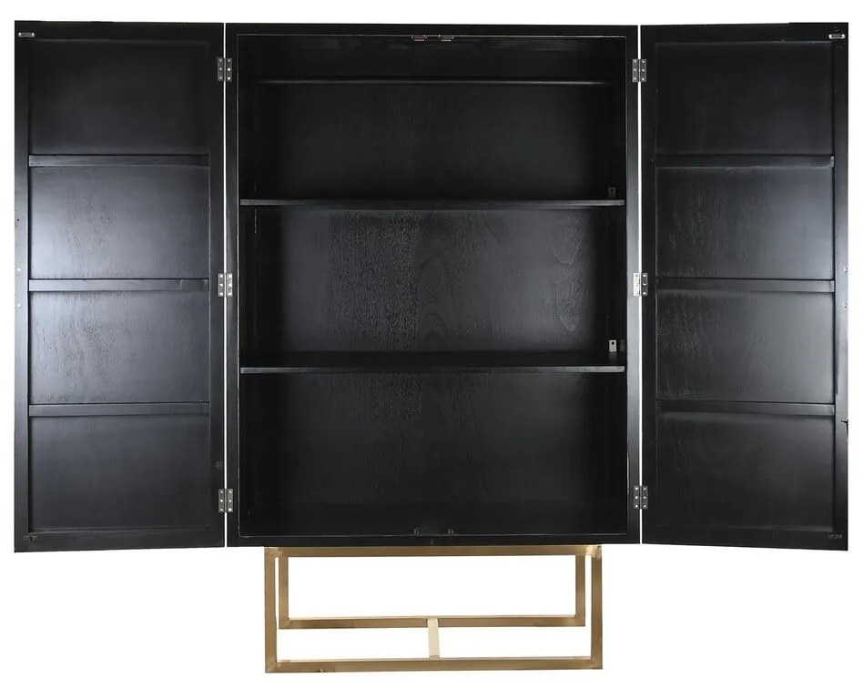 Ντουλάπι DKD Home Decor   110 x 50 x 180 cm Μαύρο Μέταλλο Λεύκες