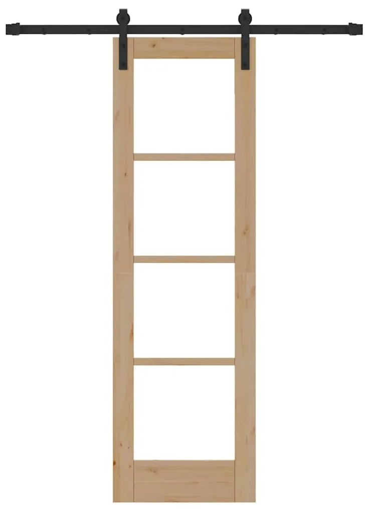 vidaXL Συρόμενη Πόρτα ORKDAL Καφέ 61 x 198.5 εκ. Ξύλο και μέταλλο