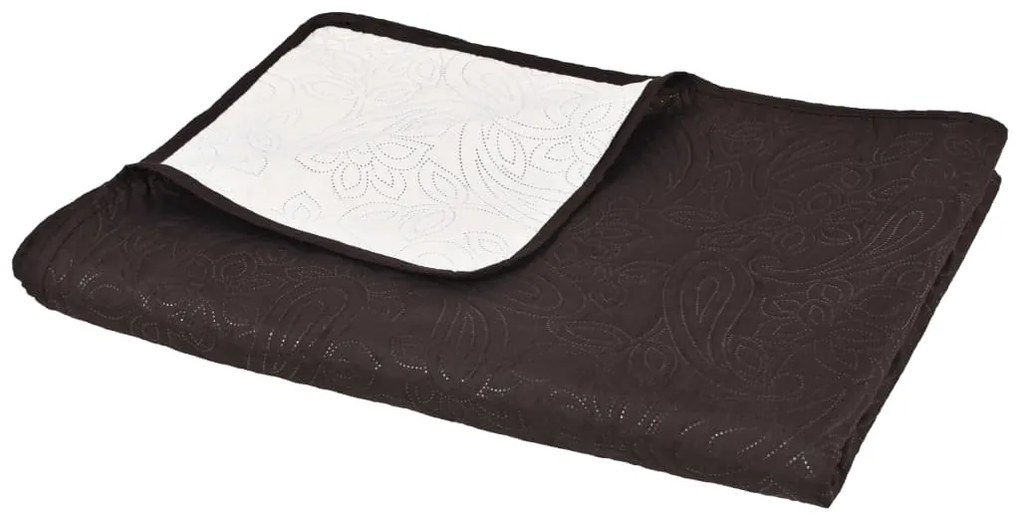 vidaXL Κουβερλί Καπιτονέ Διπλής Όψης Κρεμ και Καφέ 170 x 210 εκ.