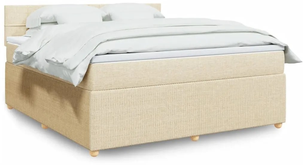 ΚΡΕΒΑΤΙ BOXSPRING ΜΕ ΣΤΡΩΜΑ ΚΡΕΜ 180X200 ΕΚ. ΥΦΑΣΜΑΤΙΝΟ 3289840