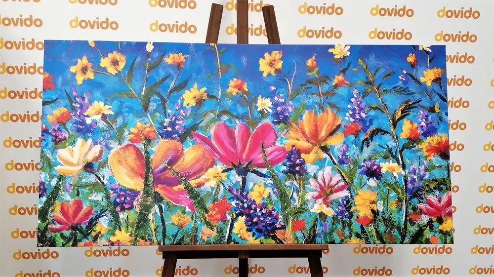Εικόνα των πολύχρωμων λουλουδιών στο λιβάδι - 120x60