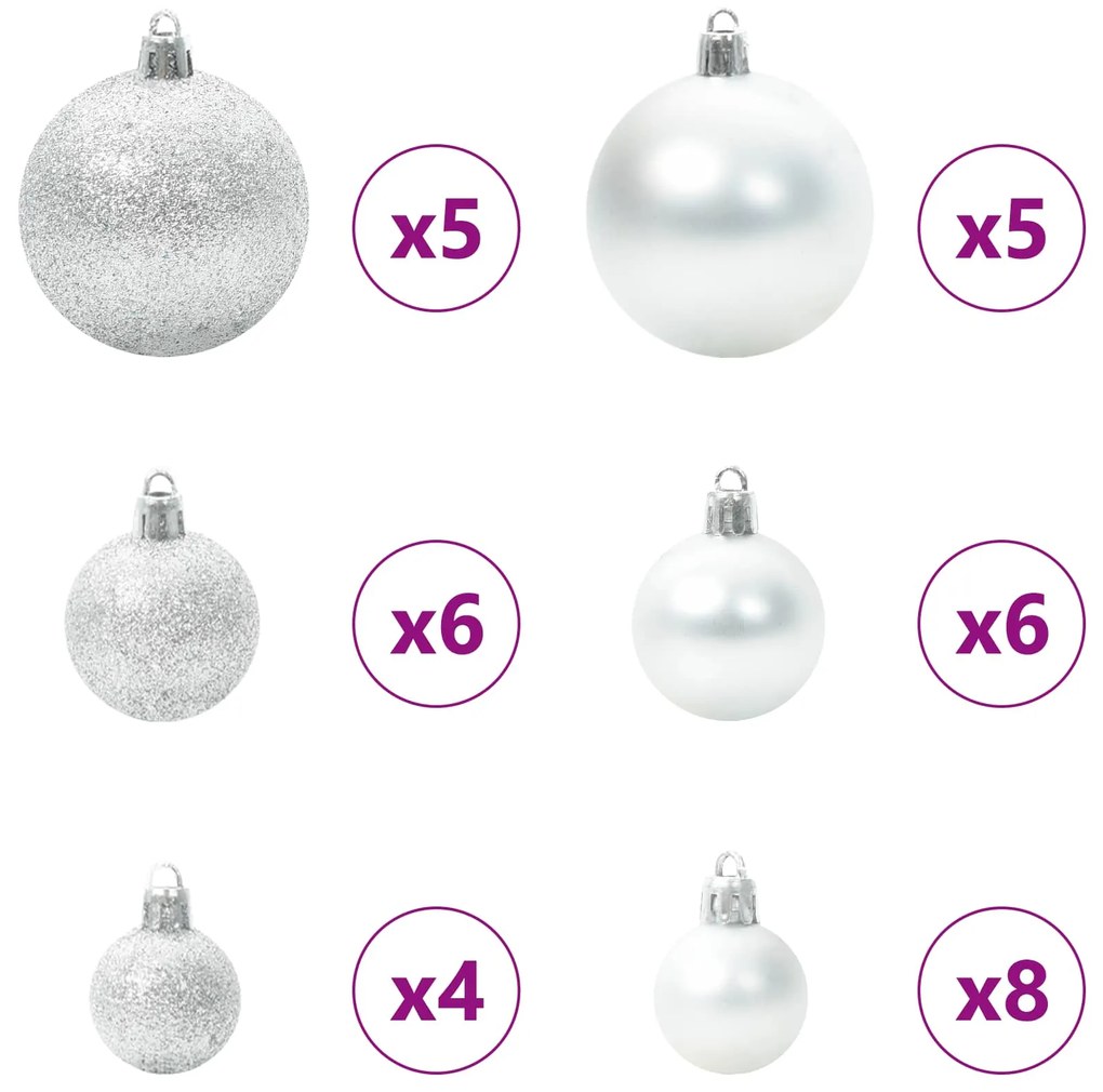 vidaXL Τεχνητό Χριστουγεννιάτικο Δέντρο Λευκό 150 cm PVC και Χάλυβας