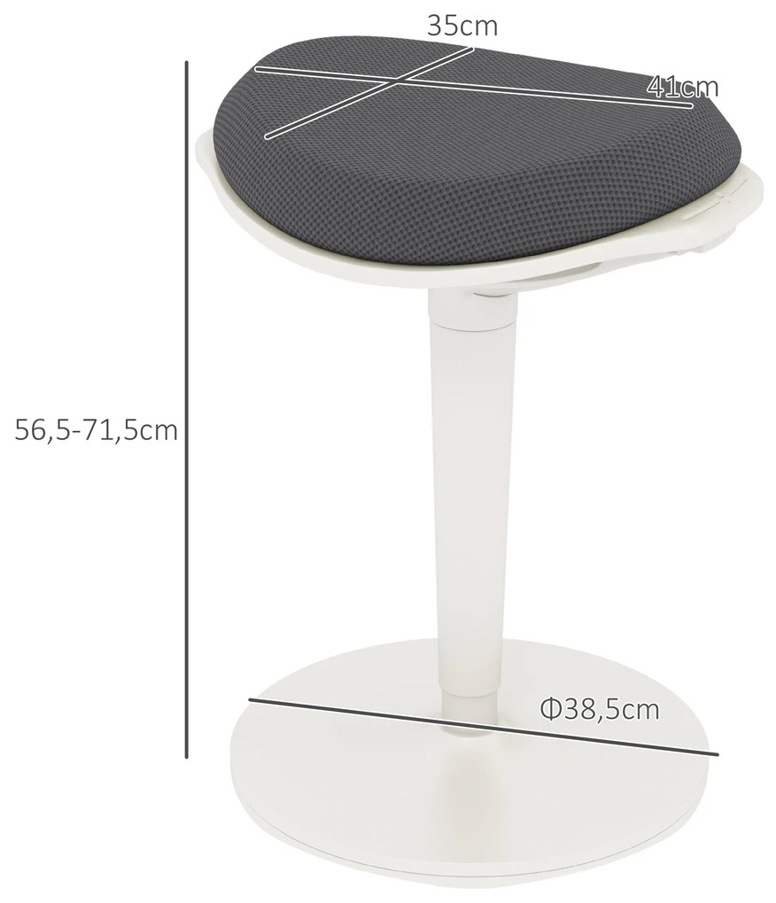 Καρέκλα γραφείου, εργονομικό σκαμπό όρθιας στάσης, ρυθμιζόμενο ύψος, έως 120 kg, 42,5 x 35,5 x 56,5-71,5 cm, Γκρι