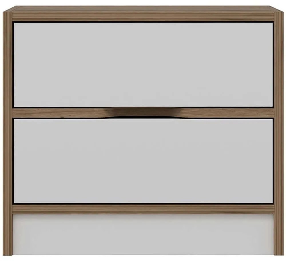 Κομοδίνο Elina 506MNR1503 54x40x47cm Walnut-White