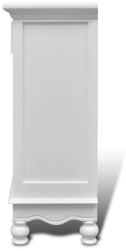 vidaXL Ντουλάπι με 2 Πόρτες και 1 Συρτάρι Λευκό Ξύλινο