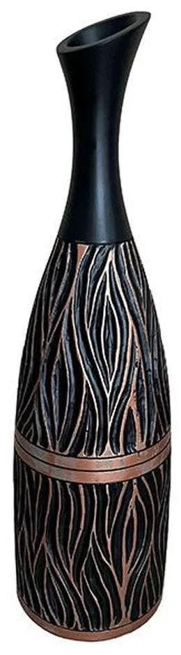 Βάζο 0038-223-034 13,5x13,5x49cm Black-Bronze Polyresin