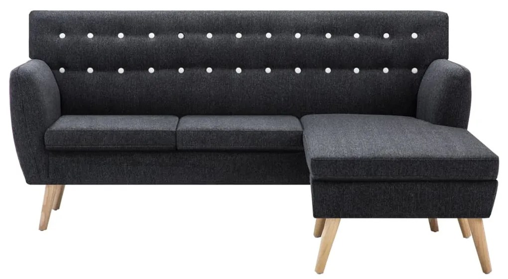 vidaXL Καναπές Γωνιακός Σκούρο Γκρι 171,5 x 138 x 81,5 εκ. Υφασμάτινος