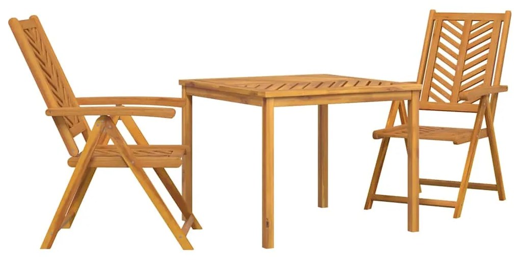 vidaXL Σέτ φαγητού για κήπο 3 pcs Καφέ 90 x 90 x 74 cm
