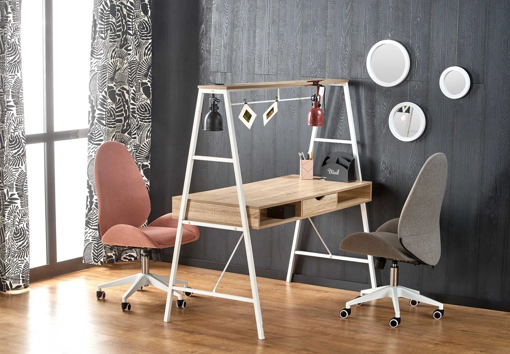B48 desk sonoma oak / white DIOMMI V-CH-B/48 DIOMMI-60-20401