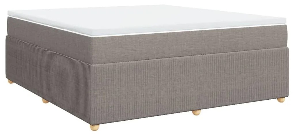 Κρεβάτι Boxspring με Στρώμα Taupe 180x200 εκ. Υφασμάτινο - Μπεζ-Γκρι