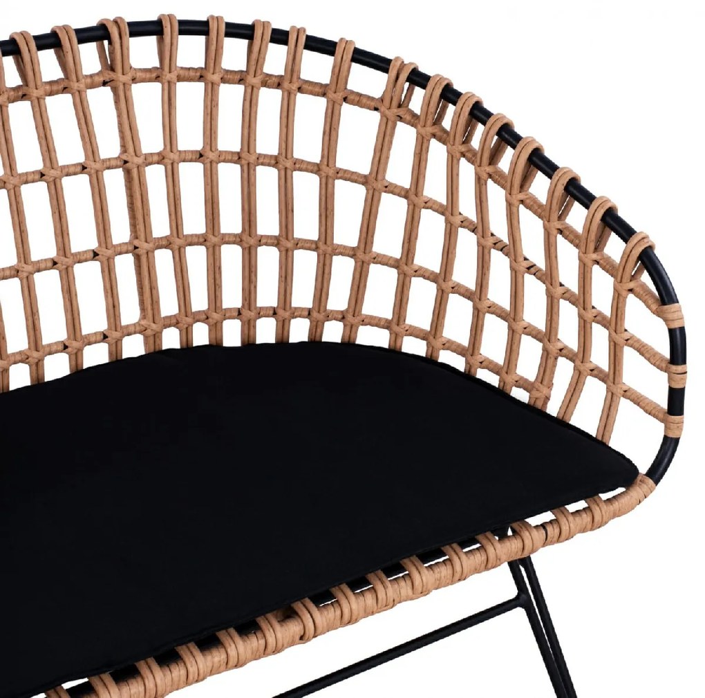 ΚΑΝΑΠΕΣ ΚΗΠΟΥ ARTELIBRE ARVENIUS ΦΥΣΙΚΟ/ΜΑΥΡΟ RATTAN 124X57X77CM