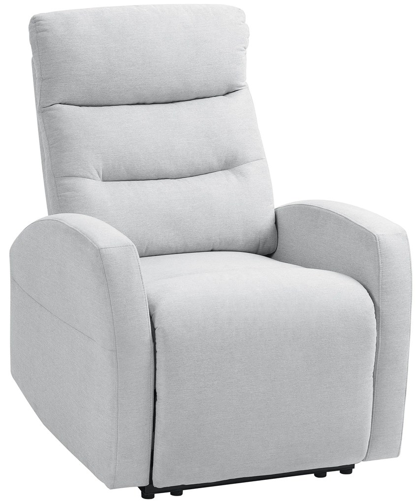 HOMCOM Ρυθμιζόμενη πολυθρόνα με υποπόδιο, Μοντέρνα πολυθρόνα, Ανοιχτό γκρι