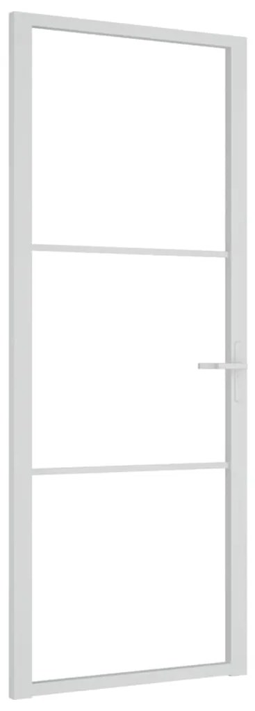 vidaXL Εσωτερική Πόρτα 83x201,5 εκ. Λευκό ESG Γυαλί και Αλουμίνιο