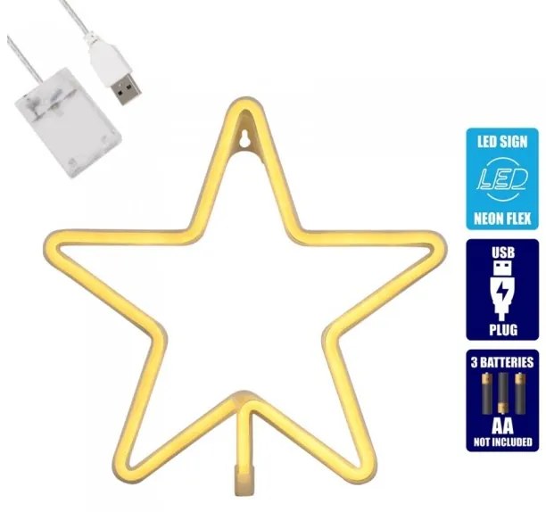 Διακοσμητικό Φωτιστικό Neon Led Θερμό Λευκό Star 78585 Globostar 78585 Κίτρινο