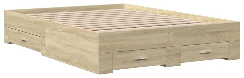 vidaXL Πλαίσιο Κρεβατιού με συρτάρια Sonoma Δρυς 120x200εκ. Επεξ. Ξύλο