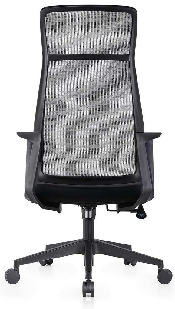 BF2990 Πολυθρόνα Γραφείου Διευθυντή, Mesh Γκρι, Ύφασμα Μαύρο