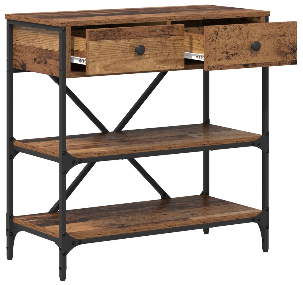 vidaXL Τραπέζι Κονσόλας Παλαιωμένο Ξύλο 75x34.5x75 εκ. Επεξεργασμένο Ξύλο