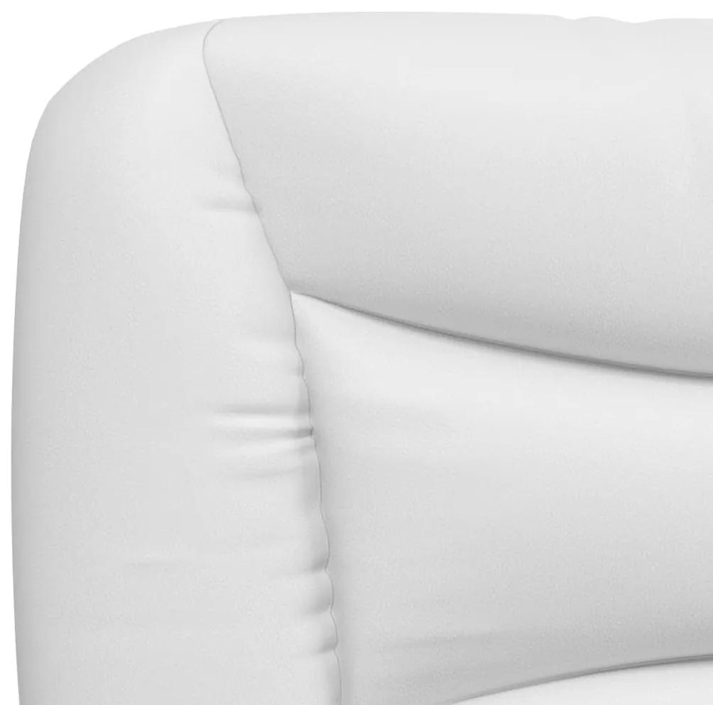Πλαίσιο Κρεβατιού με Κεφαλάρι Λευκό/Μαύρο 180x200εκ.Συνθ. Δέρμα - Λευκό