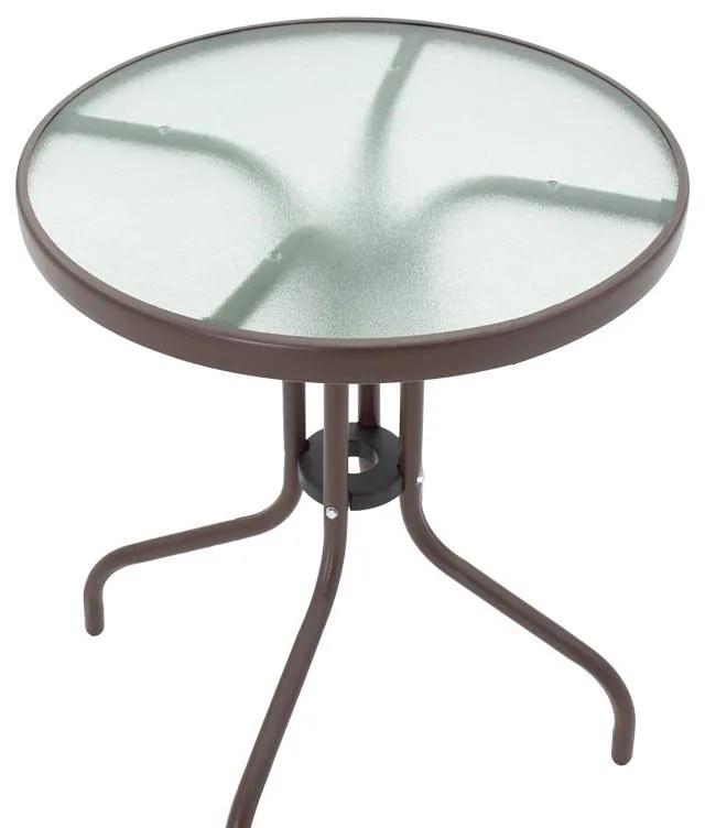 Σετ κήπου - Τραπεζαρία Watson-Sussie μέταλλο καφέ - γυαλί Φ60x70 εκ. 60x60x70 εκ.