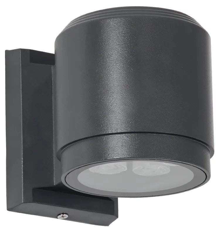 GloboStar WALLLIGHT-SONA 90482 Φωτιστικό Τοίχου - Απλίκα LED 12W 1140lm 5° DC 24V Αδιάβροχο IP67 Μ9.5 x Π13 x Υ11cm Φυσικό Λευκό 4500K - Γκρι Ανθρακί - 3 Years Warranty - 90482