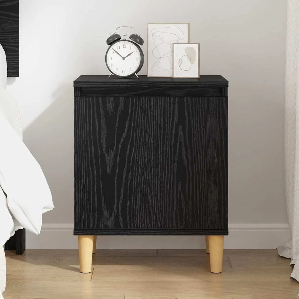 vidaXL Κομοδίνο Μαύρη δρυς 40 x 30 x 50 cm Επεξεργασμένο ξύλο