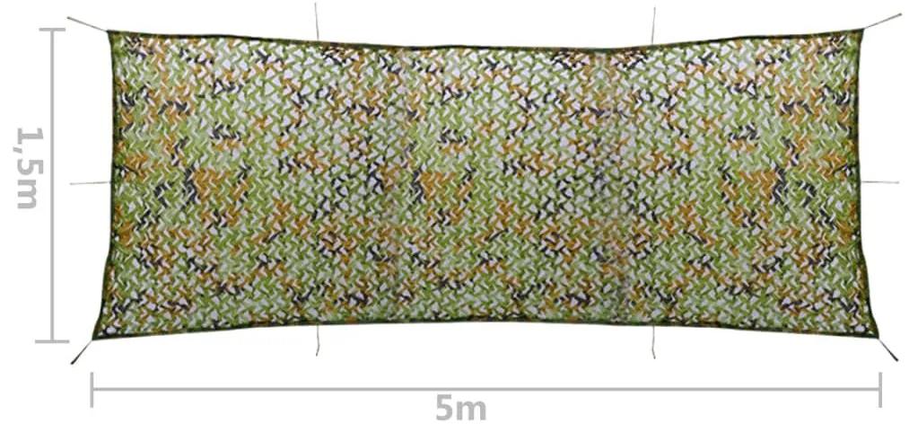 Δίχτυ Σκίασης Παραλλαγής Πράσινο 1,5 x 5 μ. με Σάκο Αποθήκευσης - Πράσινο