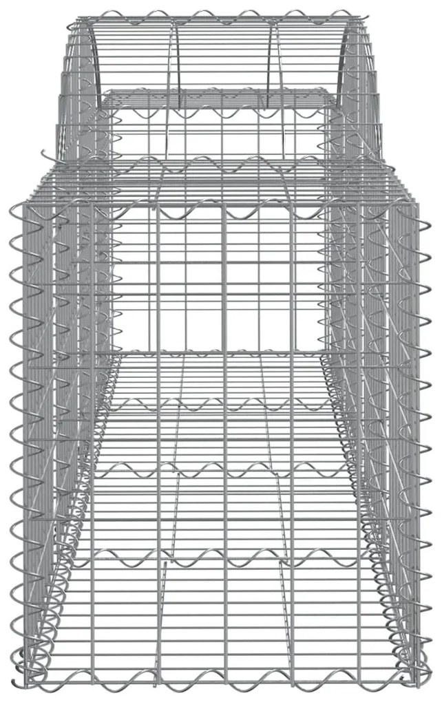 Συρματοκιβώτια Τοξωτά 11 τεμ. 200x50x60/80 εκ. Γαλβαν. Ατσάλι - Ασήμι