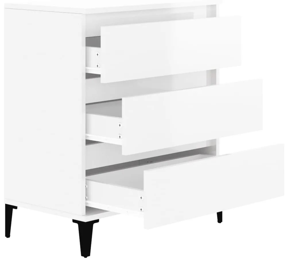 vidaXL Ντουλάπι Γυαλιστερό Λευκό 60x35x70 εκ. από Επεξεργασμένο Ξύλο