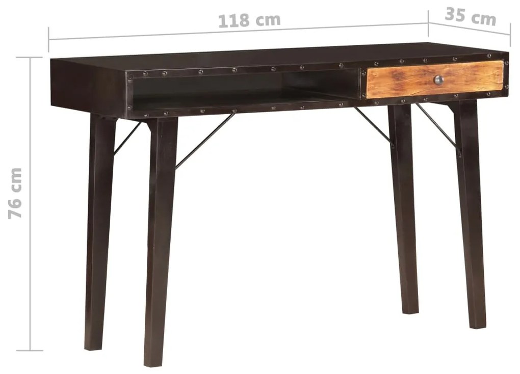 Τραπέζι Κονσόλα 118 x 35 x 76 εκ. από Μασίφ Ανακυκλωμένο Ξύλο - Μαύρο
