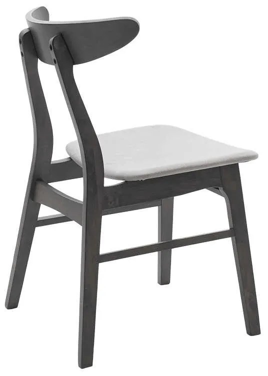 Καρέκλα Orlean pakoworld ξύλο rubber wood rustic grey-ύφασμα γκρι