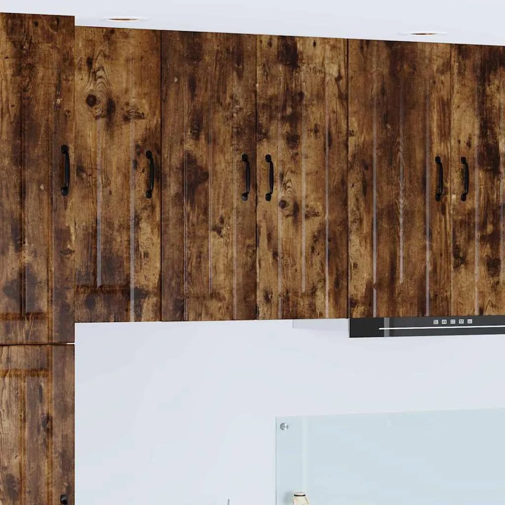 vidaXL Κρεμαστό ντουλάπι κουζίνας 2 pcs Καπνιστό Δρύς 30 x 31 x 80 εκ.