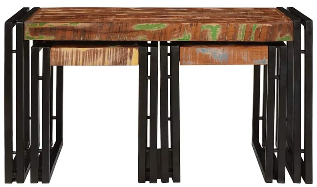 vidaXL Τραπέζι Σαλονιού με Στηρίγματα 3 pcs Καφέ και Μαύρο