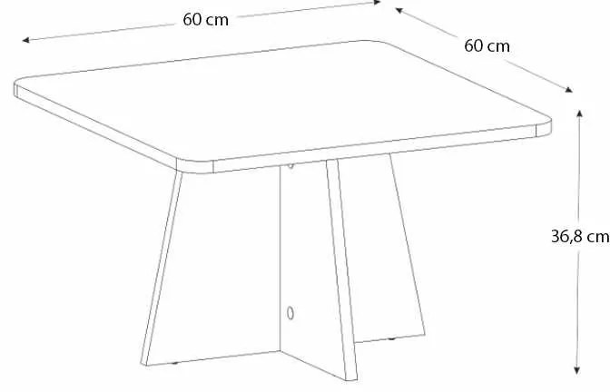 Τραπεζάκι σαλονιού Sugar Megapap χρώμα λευκό 60x60x36,8εκ.