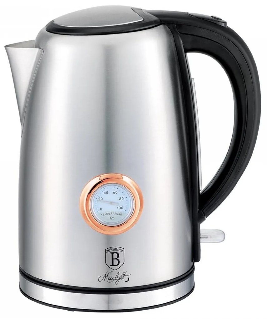 Βραστήρας BH-9073 Με Ένδειξη Θερμοκρασίας 2200W Max 1,7lt Moonlight Edition Berlinger Haus Stainless Steel