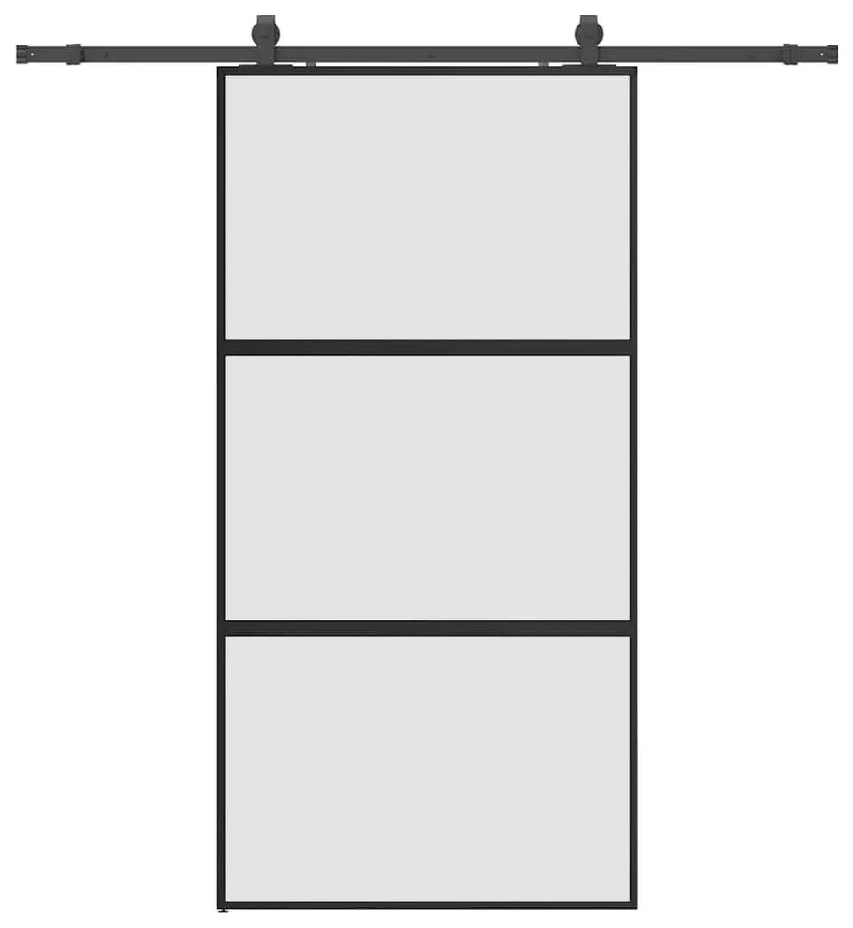 Σετ συρόμενης πόρτας με υλικό μαύρο 102,5x205 cm - Μαύρο