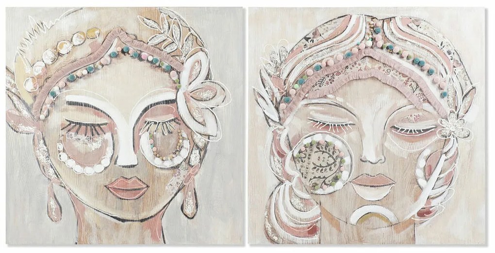 Καμβάς DKD Home Decor Τζίντζερ Καμβάς 90 x 3,7 x 90 cm