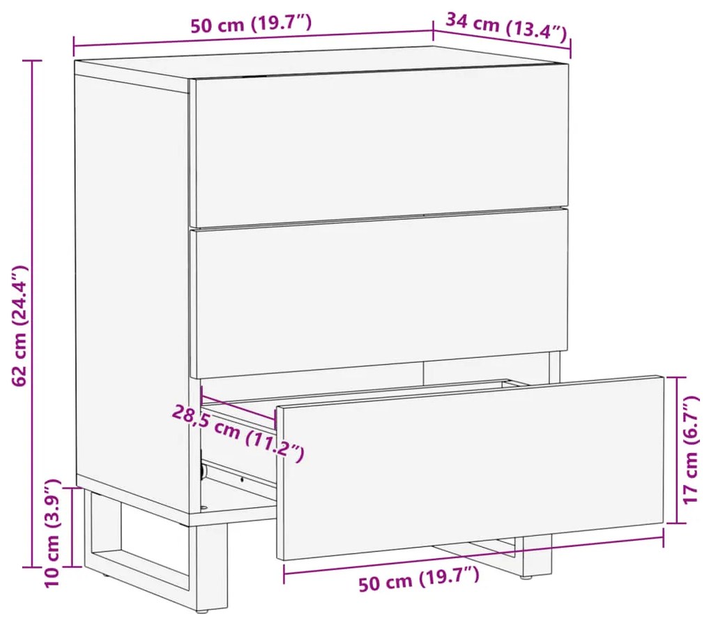 ΚΟΜΟΔΙΝΟ 50X34X62 ΕΚ. ΑΠΟ ΜΑΣΙΦ ΞΥΛΟ ΑΚΑΚΙΑΣ 377482