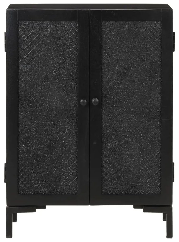 vidaXL Ντουλάπι Μαύρο 55x30x77 εκ. από Μασίφ Ξύλο Μάνγκο και Σίδηρο