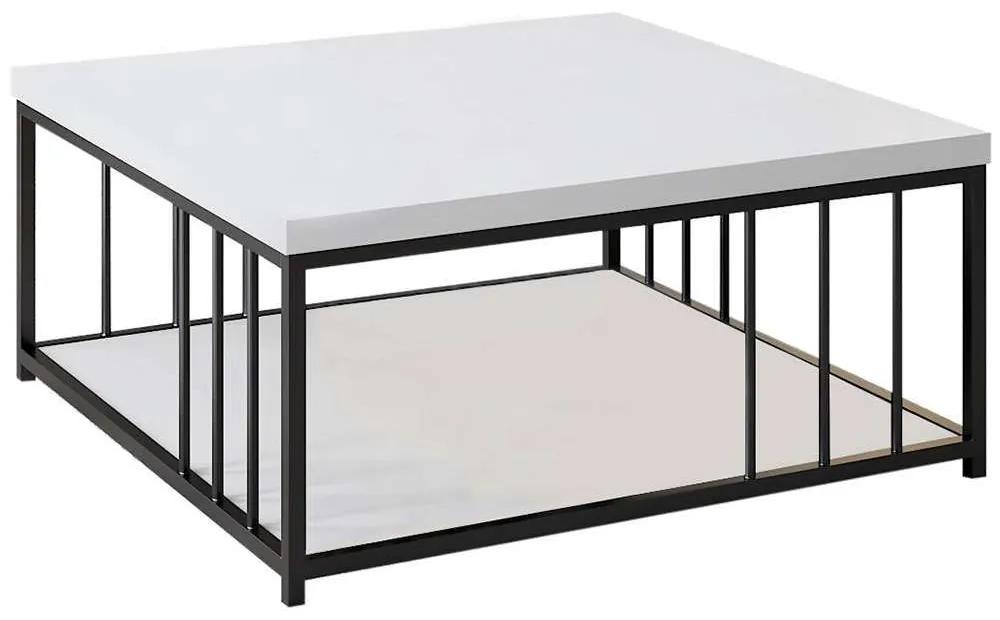 Τραπέζι Σαλονιού Zenn 618BLY1137 90x90x40cm White-Black