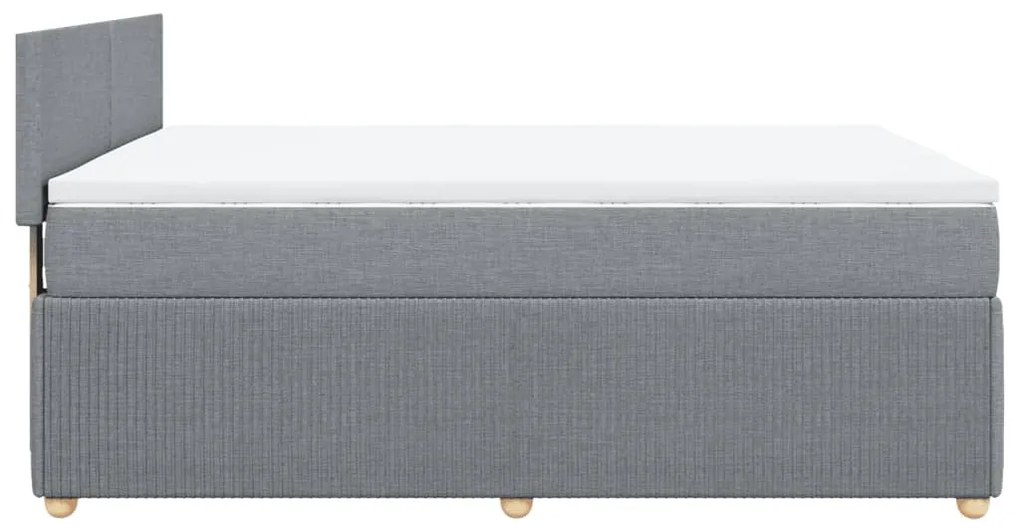 Κρεβάτι Boxspring με Στρώμα Ανοιχτό Γκρι 140x190 εκ. Υφασμάτινο - Γκρι