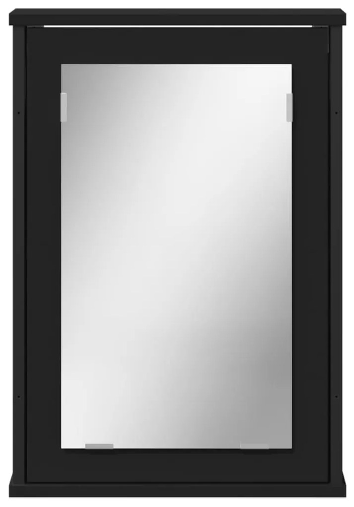 vidaXL Καθρέφτης Μπάνιου με Ντουλάπι Μαύρος 42x12x60 εκ. Επεξ. Ξύλο