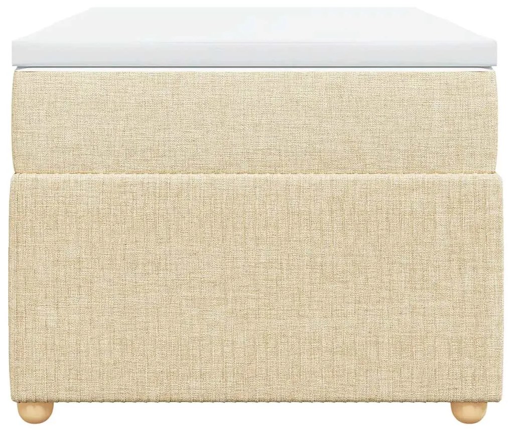 vidaXL Κρεβάτι Boxspring με Στρώμα Κρεμ 90x200 εκ.Υφασμάτινο