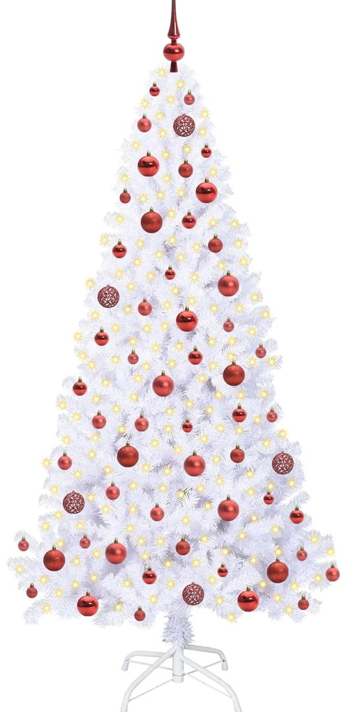 vidaXL Τεχνητό Χριστουγεννιάτικο Δέντρο Λευκό 180 cm PVC και Ατσάλι