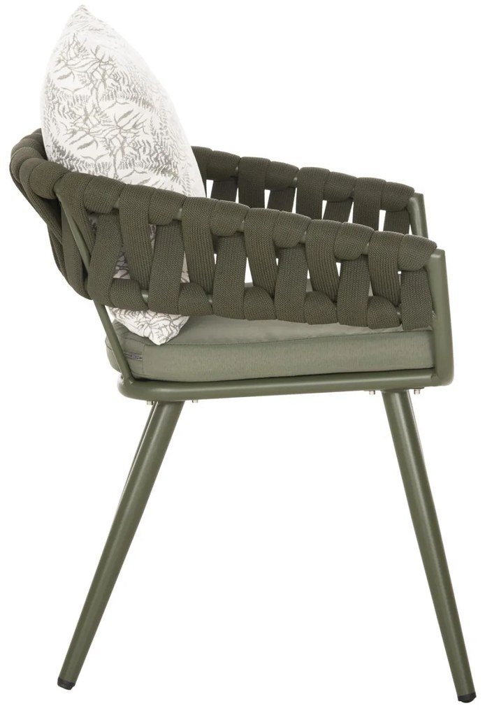 Καρέκλα - Πολυθρόνα CAMDEN C6141.09 Αλουμινίου Dark Olive με Μαξιλάρι σε Σχέδιο Print 56x60x72-87Υεκ 56x60x87 εκ.