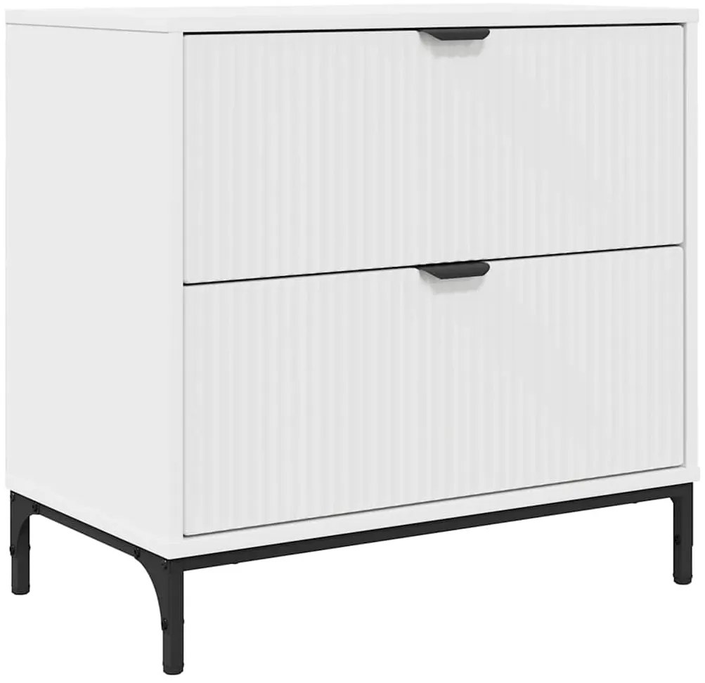 vidaXL Κομοδίνο με συρτάρι Λευκό 63.5 x 36 x 61 εκ Επεξεργασμένο ξύλο