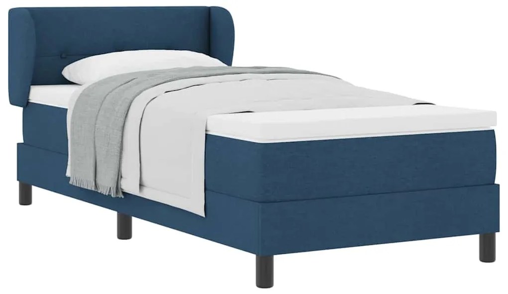 vidaXL Κρεβάτι box spring με στρώμα με στρώμα Μπλε 80 x 200 cm ύφασμα