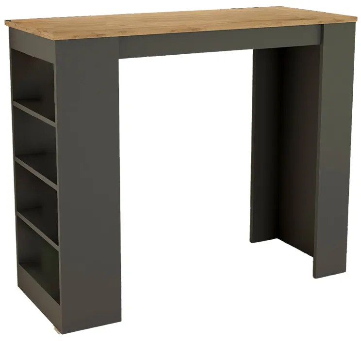 Τραπέζι μπαρ Birma pakoworld σε oak-ανθρακί απόχρωση 120x51.5x102εκ