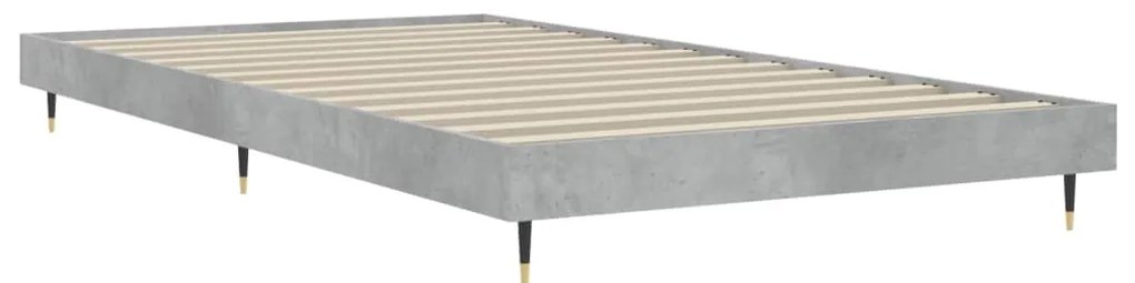 vidaXL Πλαίσιο Κρεβατιού Γκρι Σκυροδέματος 90x200 εκ. Επεξεργ. Ξύλο