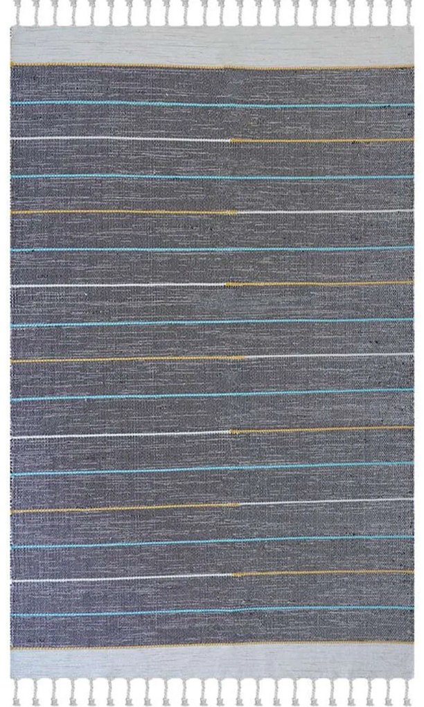 Χαλί Ribella 100 Χειροποιήτο Dark Grey New Plan 200X285cm